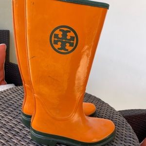 Tory Burch Orange Rain Boots
